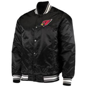 Arizona Cardinals Black Satin Full Snap Jacket