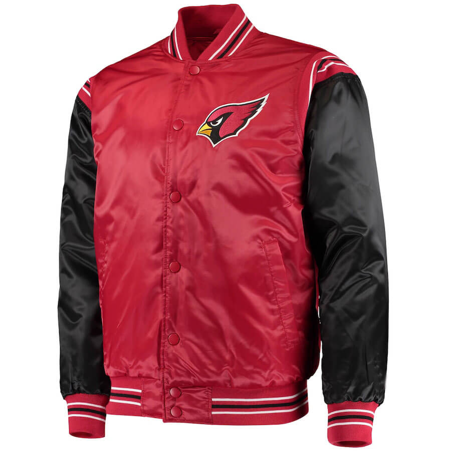 Arizona Cardinals Satin Full Snap Jacket (1) Arizona Cardinals Satin Full Snap Jacket