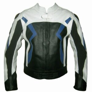 BMW Black White Motorcycle Leather Jacket