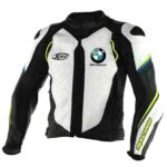 BMW Black White Motorcycle Racing Leather Jacket