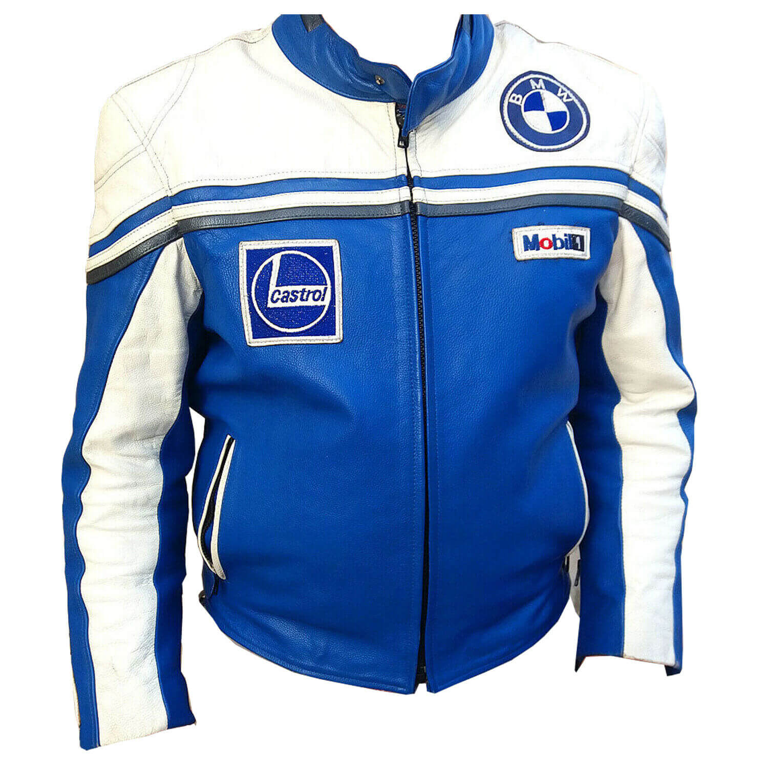 BMW Motorcycle Blue And White Racing Leather Jacket (1) BMW Motorcycle Blue And White Racing Leather Jacket
