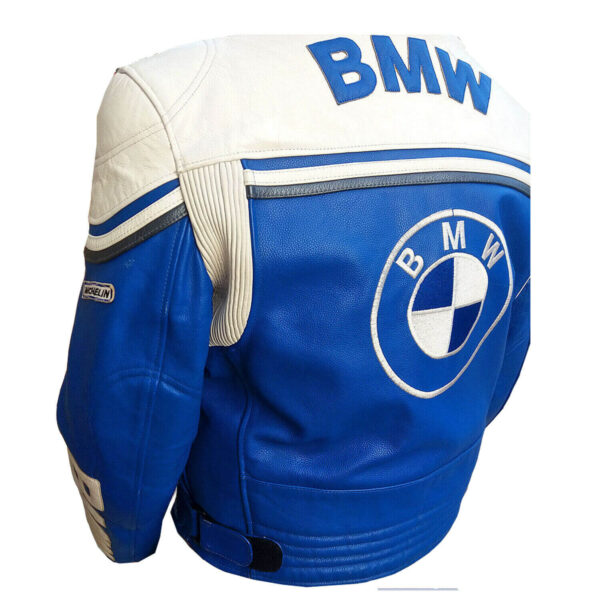 BMW Motorcycle Blue And White Racing Leather Jacket