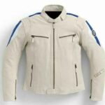 BMW Motorcycle Racing White Leather Jacket