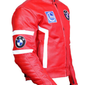 BMW Motorcycle Red Racing Leather Jacket