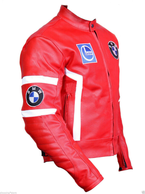 BMW Motorcycle Red Racing Leather Jacket
