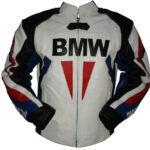 BMW Motorcycle White And Black Racing Leather Jacket