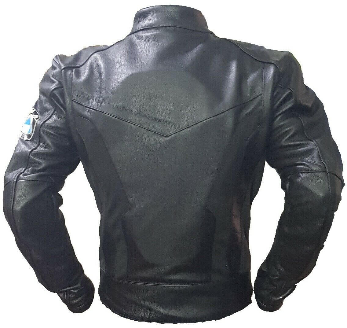 BMW Motorrad Motorcycle Racing Black Leather Jacket - Maker of Jacket