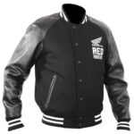 Black Gray Honda Red Riders Varsity Jacket