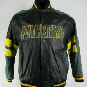 Black Green Bay Packers NFL Leather Jacket