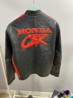 Black Honda CBR Motorcycle Racing Leather Jacket