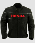 Black Honda Motorcycle Racing Leather Jacket