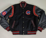 Black Jeff Hamilton Chicago Cubs Wool Leather Jacket