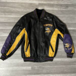 Black Minnesota Vikings NFL Leather Jacket