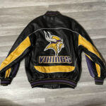 Black Minnesota Vikings NFL Leather Jacket