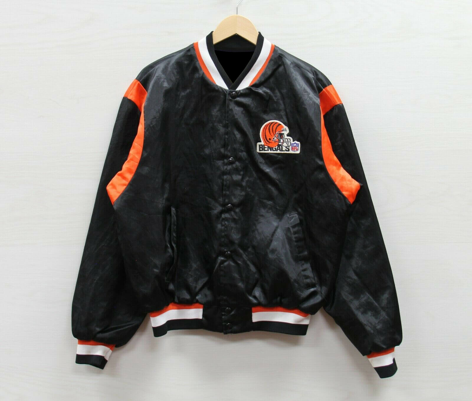 Black NFL Cincinnati Bengals Satin Jacket (1) Black NFL Cincinnati Bengals Satin Jacket