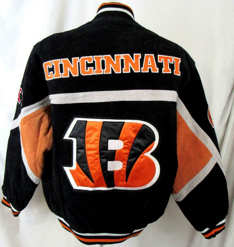 Black NFL Cincinnati Bengals Suede Leather Jacket (1) Black NFL Cincinnati Bengals Suede Leather Jacket
