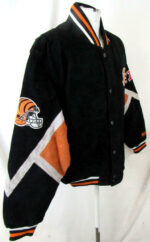 Black NFL Cincinnati Bengals Suede Leather Jacket