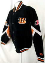 Black NFL Cincinnati Bengals Suede Leather Jacket
