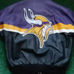 Black NFL Minnesota Vikings Leather Jacket