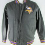Black NFL Minnesota Vikings Varsity Jacket