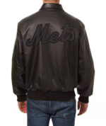 Black New York Mets Leather Jacket