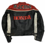Black Red Honda RR Motorcycle Racing Leather Jacket