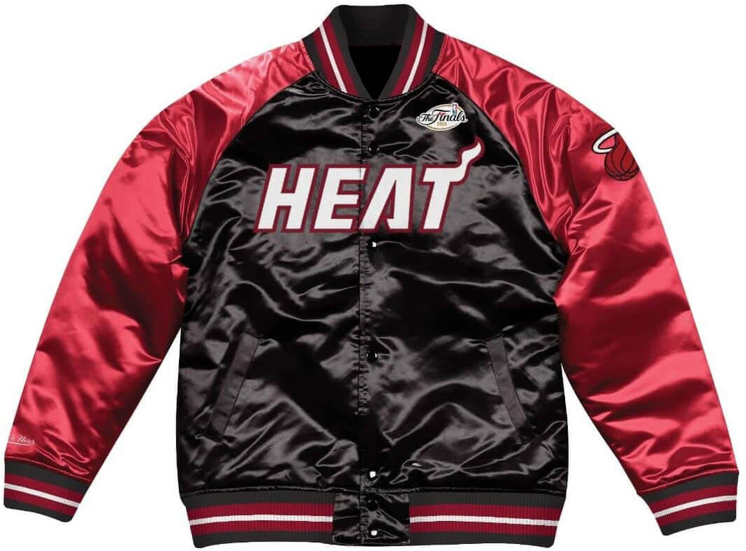 Miami Heat Mitchell & Ness Satin Bomber Jacket NBA 