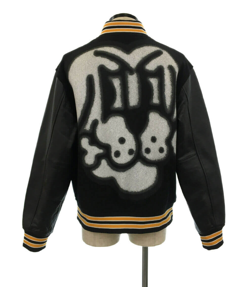 Black Supreme Bone Varsity Jacket - Maker of Jacket