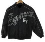 Black Supreme Contrast Script Varsity Jacket