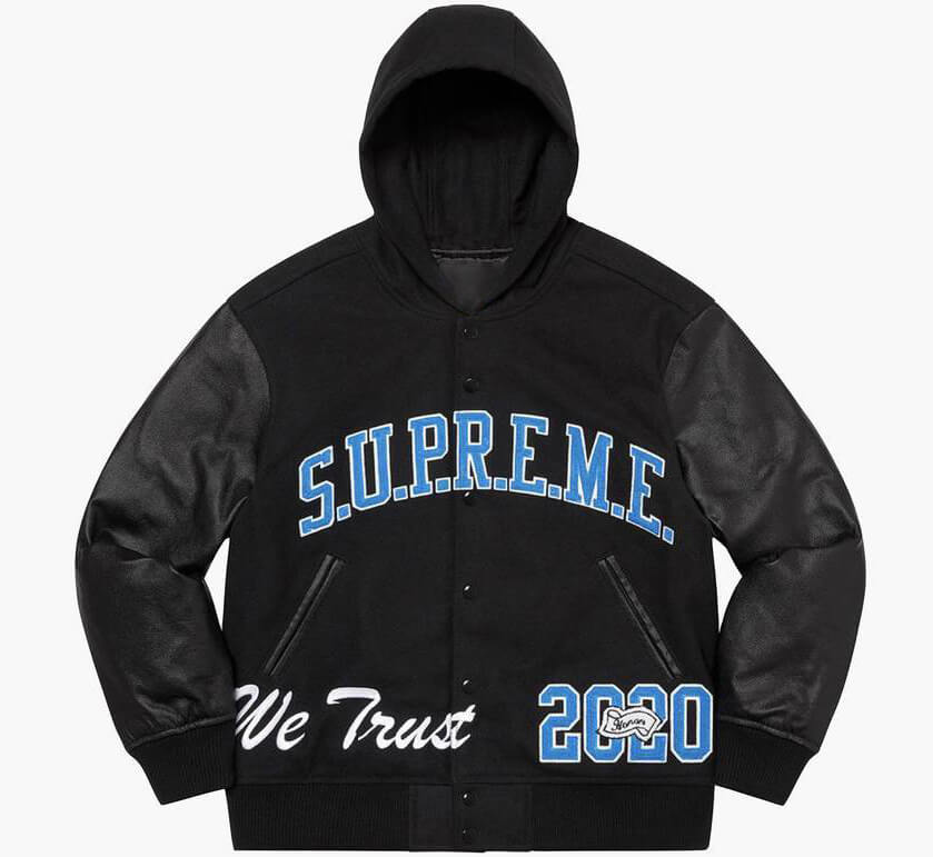 Black Supreme King Hooded Varsity Jacket - Maker of Jacket