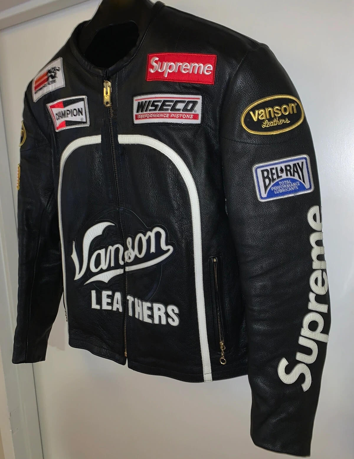 Black Supreme Vanson Leather Jacket - Maker of Jacket