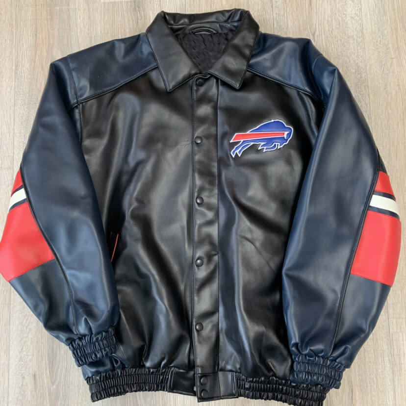 Black Vintage NFL Buffalo Bills Leather Jacket (1) Black Vintage NFL Buffalo Bills Leather Jacket