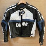 Black White BMW Motorcycle Racing Leather Jacket