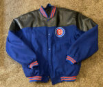 Blue Jeff Hamilton Chicago Cubs Wool Leather Jacket