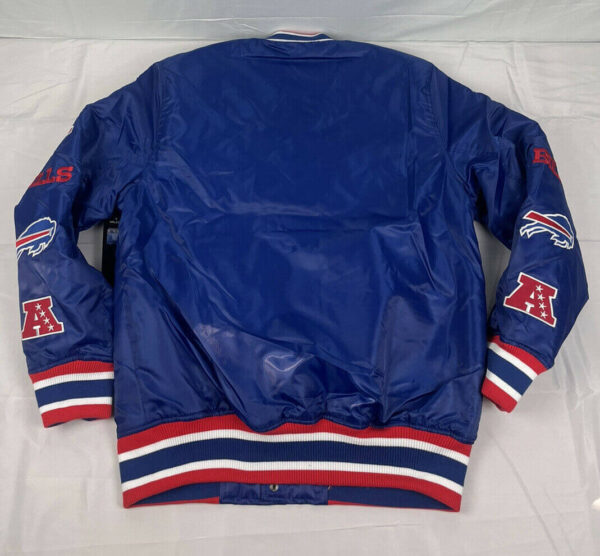 Blue NFL Team Buffalo Bills Baseball Satin Varsity Jacket