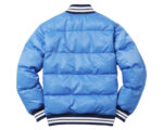 Blue Supreme Script Puffy Varsity Jacket