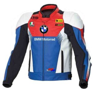 Blue White BMW Motorcycle Racing Leather Jacket