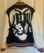 Blue White Supreme Bone Varsity Jacket