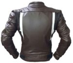 Brown White BMW Motorcycle Leather Jacket