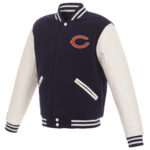 Chicago Bears NFL Navy White Full Snap Varsity Jacket