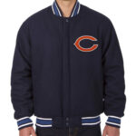 Chicago Bears NFL Wool Navy Bomber Jacket