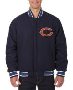 Chicago Bears NFL Wool Navy Bomber Jacket