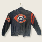 Chicago Bears Vintage NFL Black Leather Jacket