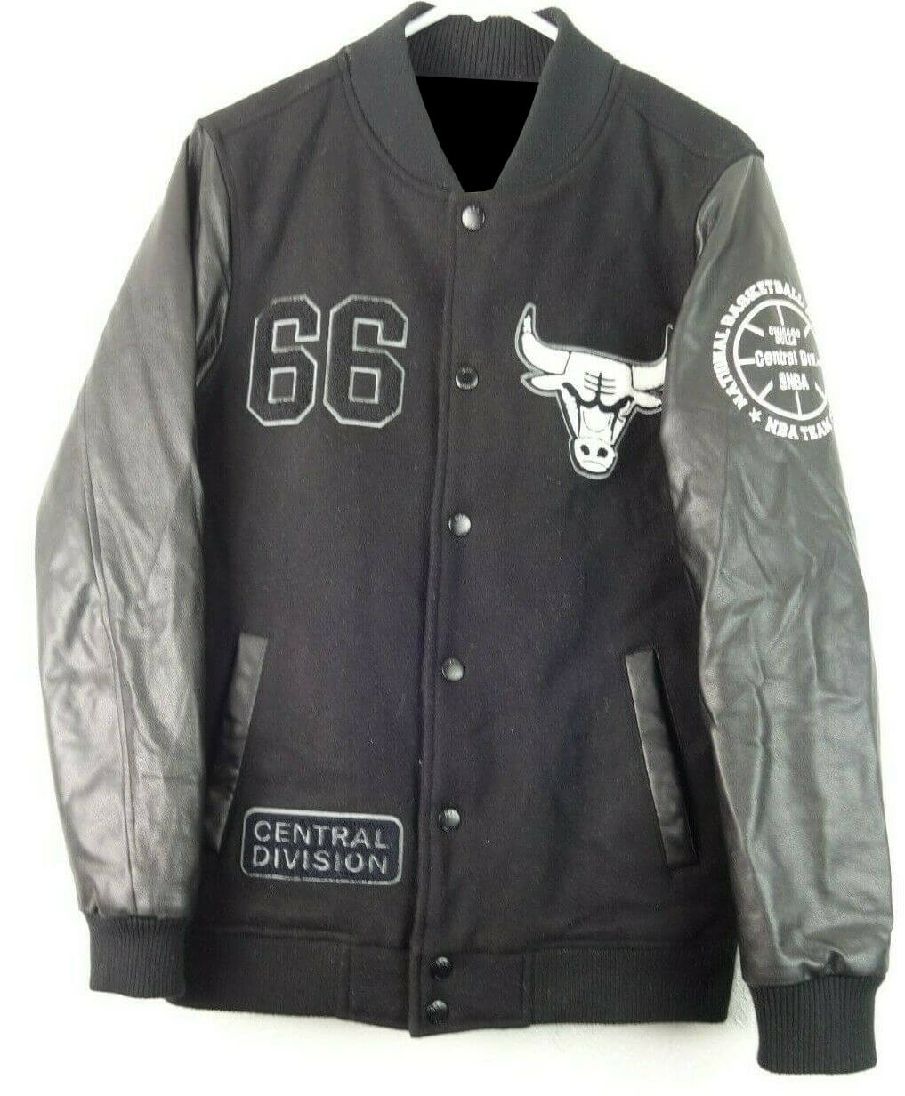 Chicago Bulls Letterman Bomber Basketball Varsity Wool Jacket