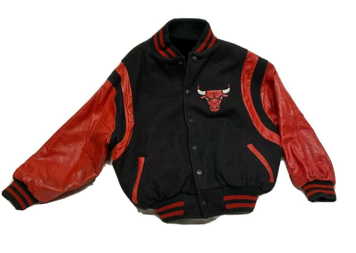 Off White Chicago Bulls Red Varsity Jacket - Films Jackets