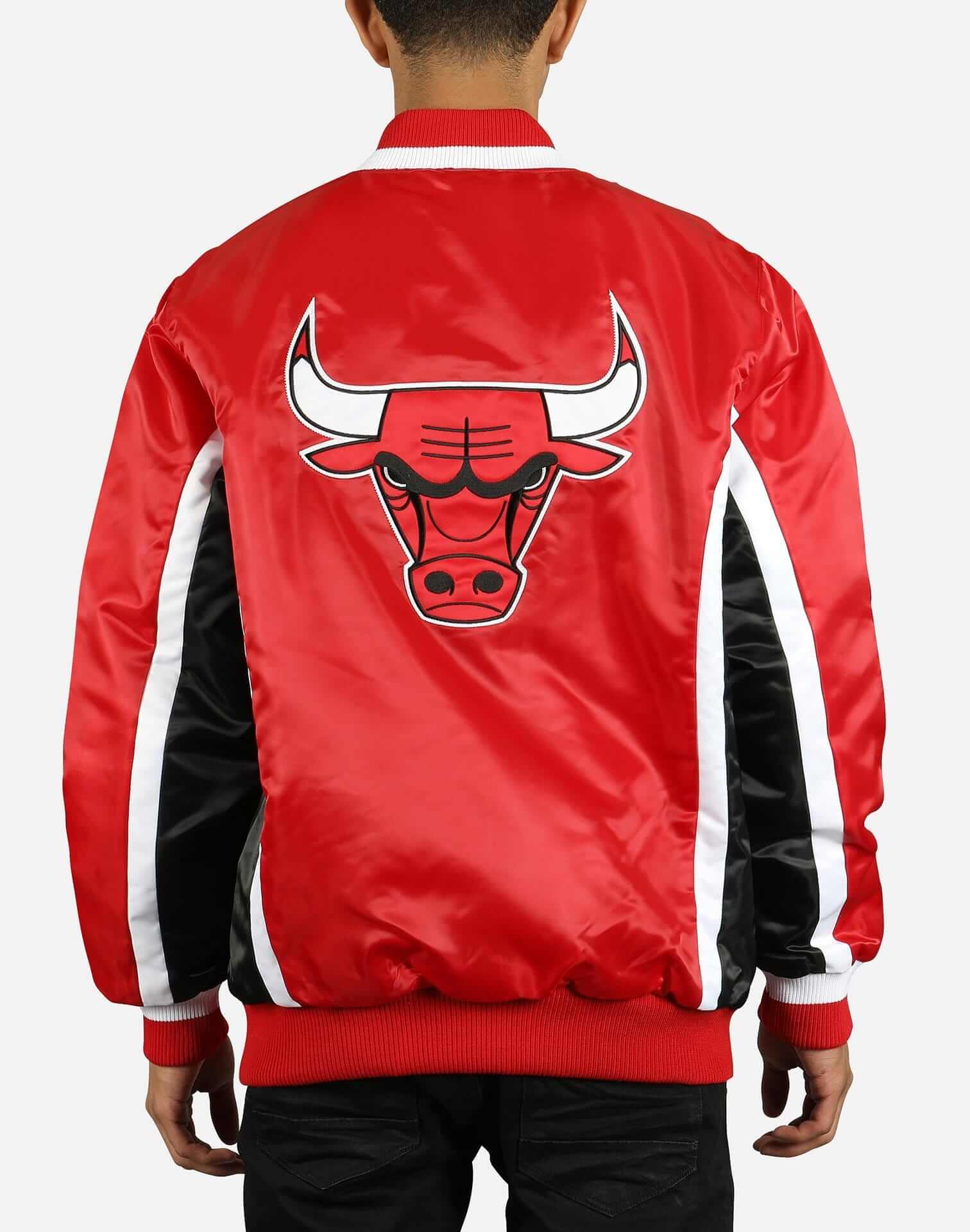 Vintage Chicago Bulls Starter Jacket 80s NBA Satin Bomber 