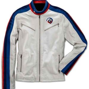 Classical BMW White Leather Jacket