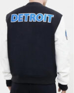 Detroit Lions Black White Varsity Jacket