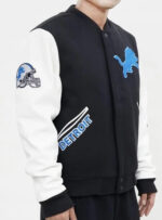 Detroit Lions Black White Varsity Jacket