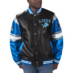 Detroit Lions Football NFL Black Leather Jacket